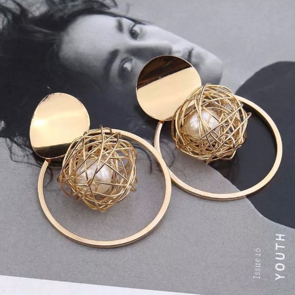 ❤️ Fashion Statement Imitation Pearl Ball Earrings - Picture 3 of 4